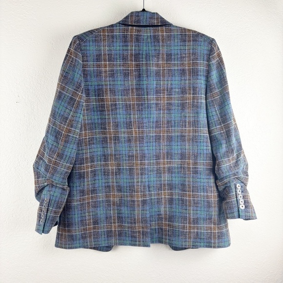 Veronica Beard Martel Dickey Cotton Linen Blend Plaid Dickey Jacket Blazer 12 - Picture 10 of 10